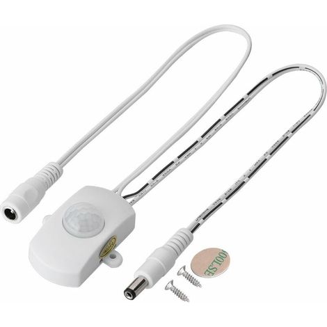 5A DC 5-24V IR Sensor Light Switch, Human Infrared Sensor Switch with 2-360 Seconds Adjustable Delay Range, for The Motion-activated Lighting, LED Strips Security System, Automatic Sensory(White)