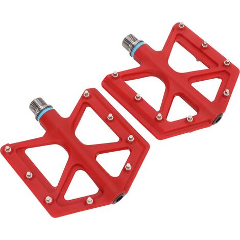 Paar klappbare Fahrradpedale, Titanvorbau, Nylonpedale für Mountainbikes, rote Pedale für Rennräder (1/5)