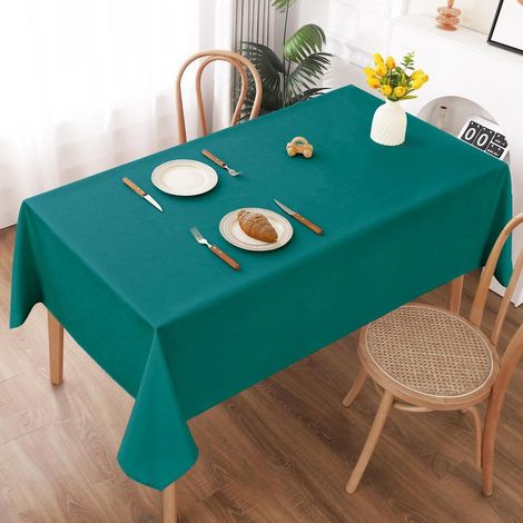 Nappe lavable 135x180cm aspect lin, hydrofuge, résistant aux rayures
