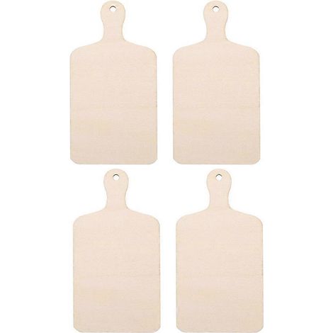 Lot de 4 petites planches en bois brut, idéales pour le bricolage, les graffitis et autres activités manuelles.-30X15X0.25CM