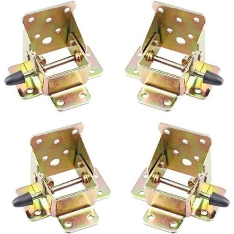 4 Pcs Pied Table Rabattable, Cadre de Support Pliable, Charnières Autobloquantes, Matériel de Charnière Pliable pour établi, Pieds Pliants, Pliable Verrouillage Extension (1/5)
