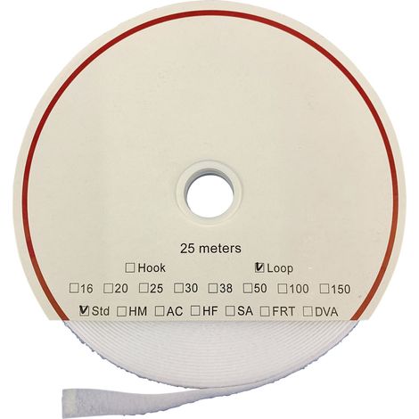 FASTECH® T0201600000225 Klettband zum Aufkleben Acrylat Flauschteil (L x B) 25000 mm x 16 mm Weiß 25