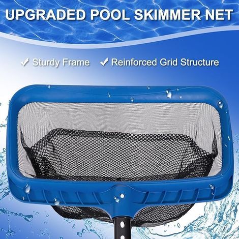 POOLAZA Épuisette de piscine avec sac en filet double couche, cadre stable – Grande épuisette, nettoyage de la piscine sans effort, épuisette efficace pour éliminer la saleté (1/4)