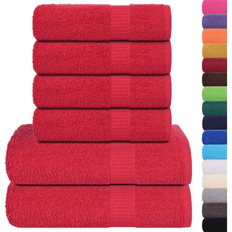 Ensemble de serviettes FROGN 6 pcs rouge 360 g/m² (1/5)