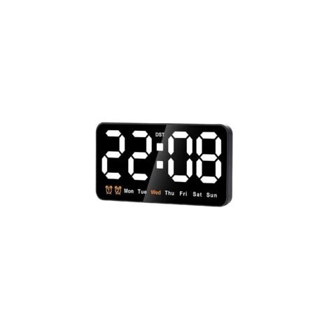 Orologio da parete digitale, ampio schermo LED da 9 pollici (23 cm) con visualizzazione 12/24 ore, cifre grandi, silenzioso