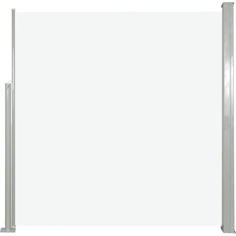 Toldo lateral retráctil/protección visual para patio jardín terraza balcón 140 x 300 cm blanco roto 020007087