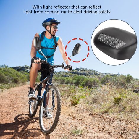 1 Paire de Rétroviseurs VTT, 360° Rotatifs avec Catadioptres Sécurité pour Guidon de Vélo