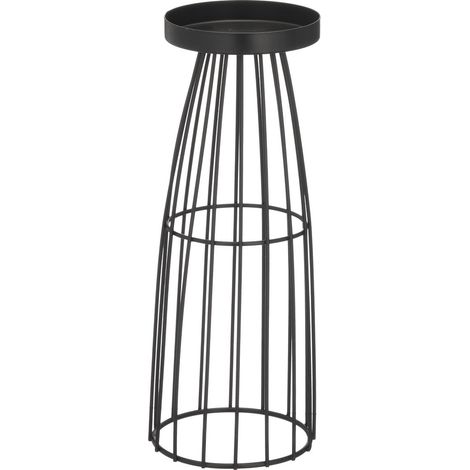 GASPER Lepuro Metallgestell Kerzenhalter klein 10 x 10 x 30 cm, schwarz