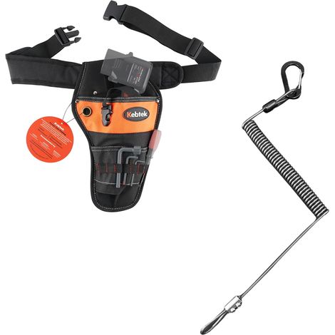 Sac à outils de construction robuste pour sécateur électrique avec sac à batterie, sac à outils, laisse de sécurité rétractable, réglable de 84 cm à 106 cm (1/5)