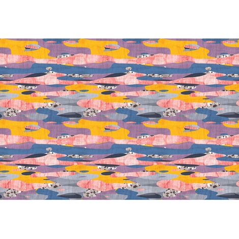 Papier peint panoramique multicolore motif camouflage Tapisserie panoramique ethnique chic pour salon Papier peint panoramique original chambre (1/2)
