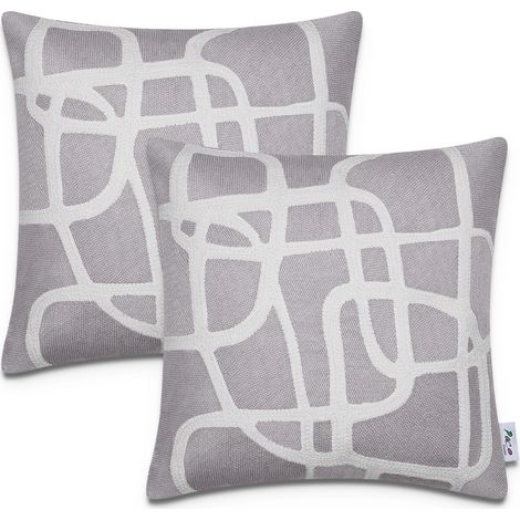 Paco Home Funda Cojín Decoración Motivo Escandinavo Juego 2 Fundas Sofá Decorativo 2pcs-Set, Hellgrau (de)