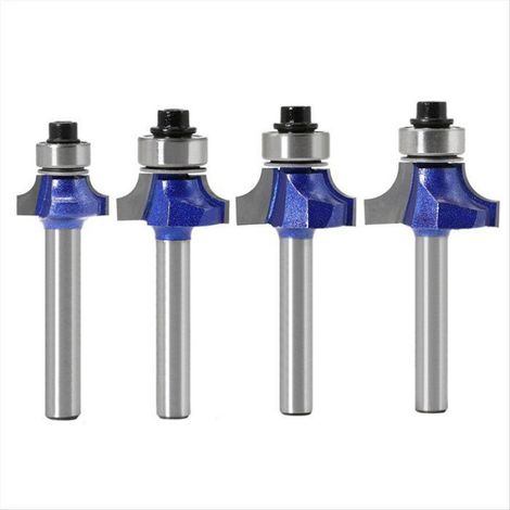 Fraise à Chanfreiner - Tige 6 mm - Acier 45 avec Pointes en Carbure YG6 - Pour Menuiserie Bois - 4 Pièces (1/5)