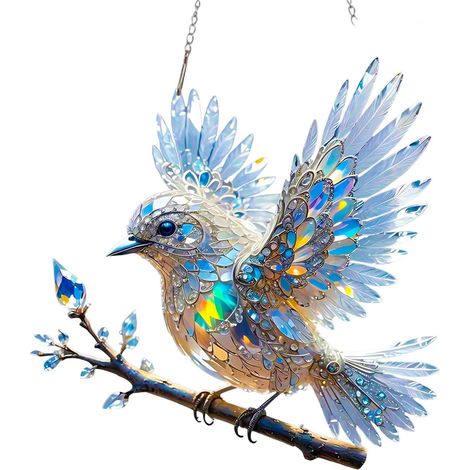 Pendentif Acrylique Oiseau - Décoration Murale et Extérieure - Pour Salon Jardin Fêtes - 1 Pièce (1/5)