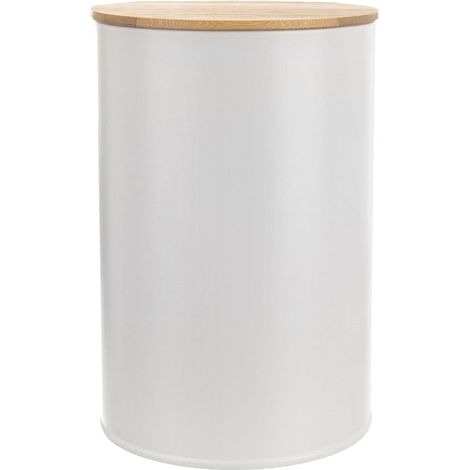 Recipiente met谩lico para alimentos Whiteline con tapa de bamb煤, 1,3 l (1/5)