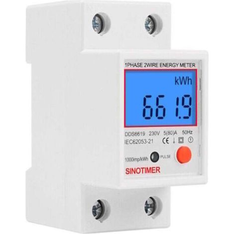 Trimec – Sous compteur électrique monophasé 80A – Affichage LCD – Intensité 80A – Tension 230V – Fréquence 50Hz – LED de consommation