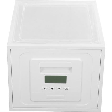 Boîte de rangement transparente verrouillable à combinaison numérique avec minuterie pour médicaments, aliments, collations, téléphone et tablette en toute sécurité (1/5)
