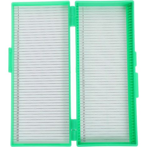 Boîte à lames de microscope, boîte de rangement pour lames de verre, conteneur pour lames de microscope de laboratoire-19.8X9.3cm-Green (1/3)