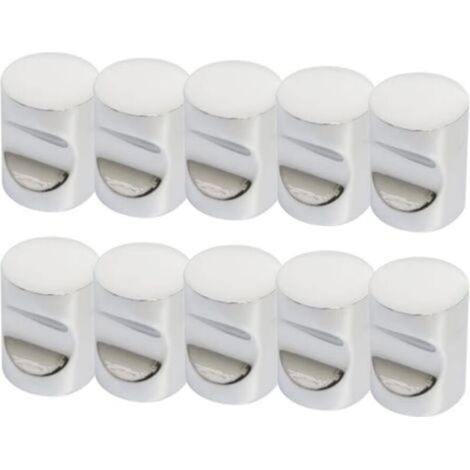 Lot de 10 boutons cylindriques de 3/4 po en nickel brossé (1/5)