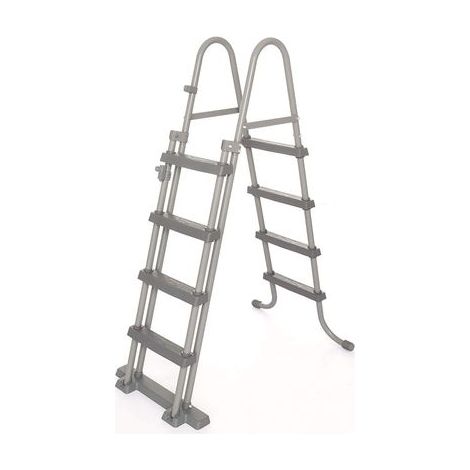 Bestway – Échelle de sécurité pour piscine amovible 76 x 118,5 x 163 cm – Métal galvanisé – Mécanisme de sécurité basculant – Compatible jusqu'à 122 cm