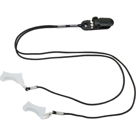 Cordon anti-perte pour appareils auditifs, attache en nylon portable noir, petite taille, double attache oreille (1/5)