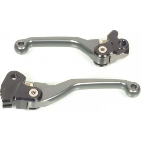 Paire de levier articulés coloris titane pour moto Kawasaki 100 (1/5)