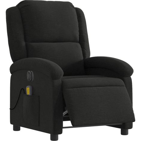 vidaXL Fauteuil de massage inclinable électrique Noir Tissu