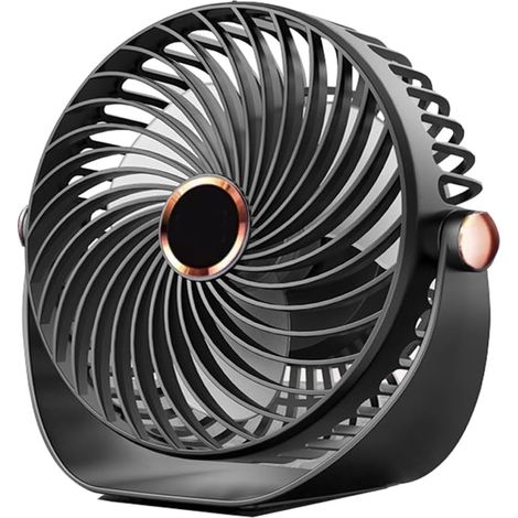 Ventilateur de Bureau, Mini Ventilateur de Table Portable à 5 vitesses, Rechargeable par USB, Silencieux, Flux d'air Puissant, Rotation à 360° Pour Maison, Chambre, Voiture en Plein Air (1/5)