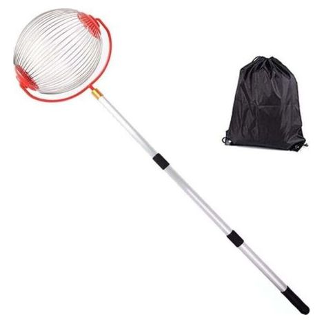 Rouleau ramasse noix et châtaignes – Manche télescopique 48-105 cm – Panier flexible 23 cm – Outil de récolte ergonomique (1/5)