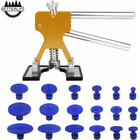 Kit Débosselage sans Peinture,Outil Débosselage Carrosserie avec 18 Ventouses Bleu pour Automobile, Réfrigérateur,Moto, Machine à Laver (1/5)
