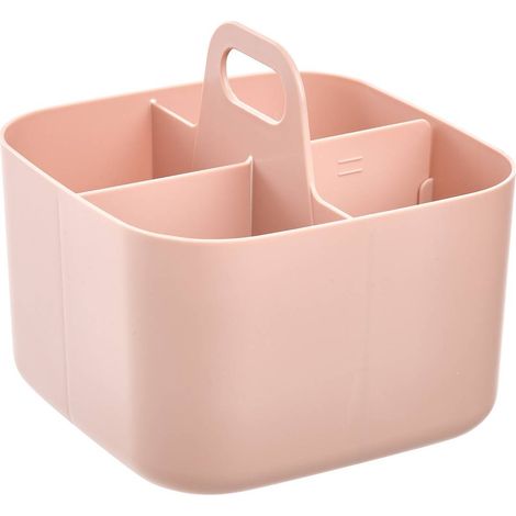 Organizador rosa poly 16.5x16.5x15cm con compartimentos extraíbles - 5five (1/4)