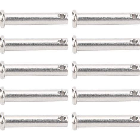 10 Épingles Fendues en Acier Inoxydable 304, Tête Plate, pour Assemblage Mécanique M8 x 40mm