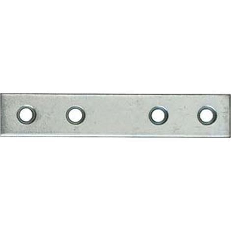 100PZ LASTRINA DRITTA 4 FORI ACCIAIO ZINCATO - mm.80x12