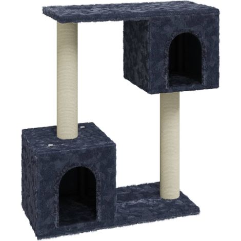 Arbre à chat meuble tour grimper jouet grattage grattoir escalade plateforme avec griffoirs en sisal foncé 60 cm gris