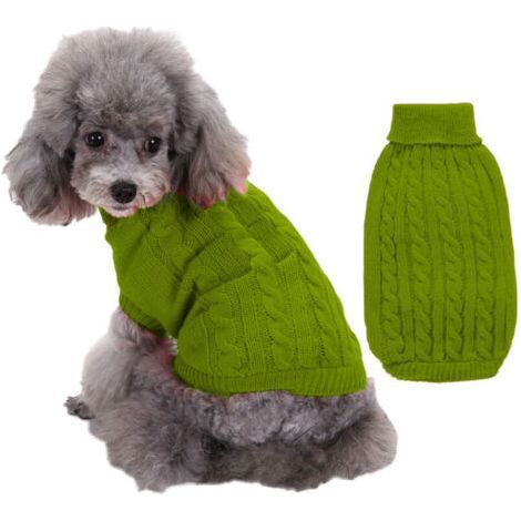 Pull chaud à col roulé pour chien, taille XL, couleur vert pomme, tissu respirant pour le confort (1/5)