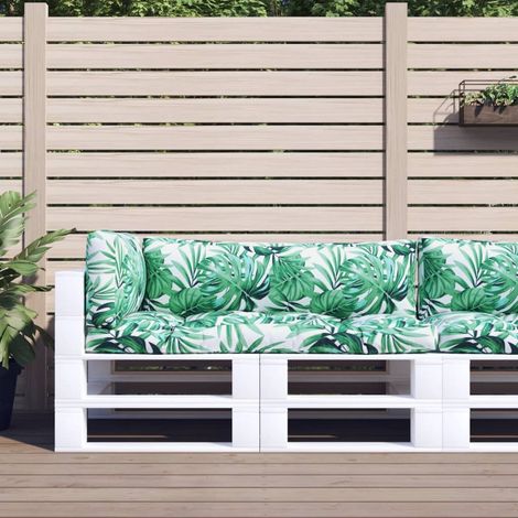 Coussins de palette lot de 3 motif de feuilles tissu