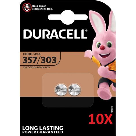 20x Duracell Uhrenbatterie D357 1,55V 190mAh AgO