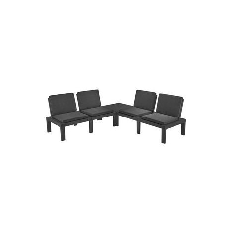 Ensemble salon de jardin 4 places – Structure en polypropylène résistant – Étanche et déperlant – Dimensions assise 65x65h70 cm (1/2)
