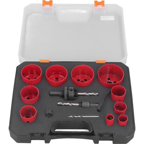Kit de scie cloche universel 3/4 pouces à 2 1/2 pouces, ensemble d'accessoires de perceuse électrique HSS pour métal bois plastique