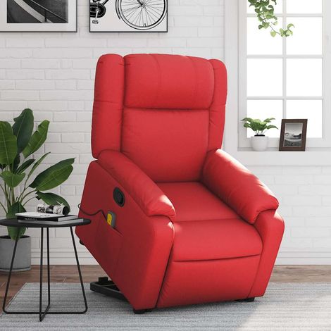 Fauteuil inclinable de massage-Chaise de relaxation-Fauteuil Relax Rouge Similicuir 741449 (1/5)