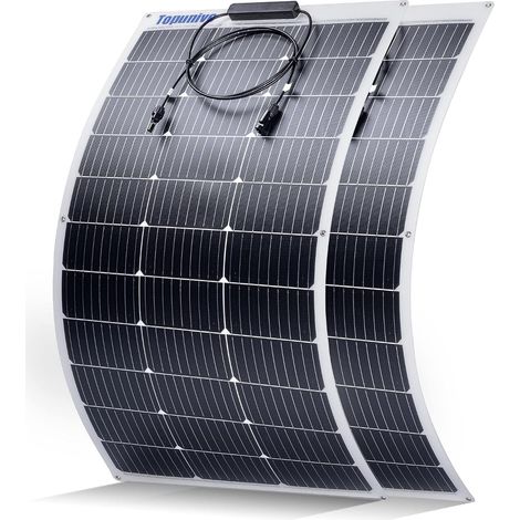Lot de 2 panneaux solaires flexibles monocristallins 100 W 12 V pour batteries caravane, camping-car, bateau, yacht, marine (1/5)