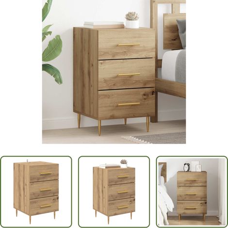 vidaXL Nachttisch Eiche - Nachttisch Artisan-Eiche 40 x 40 x 66 cm Holzwerkstoff (1/5)