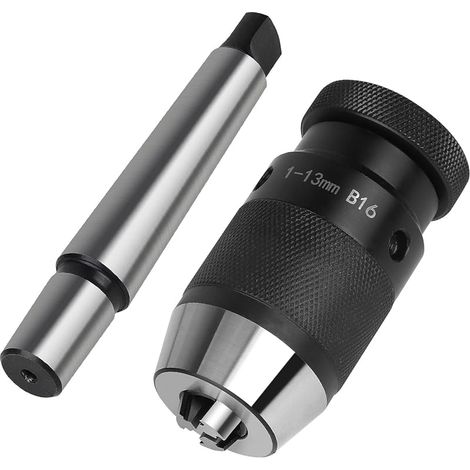 MK2-B16 Bohrfutter, 1–13 mm, schlüsselloses, selbstspannendes Drehbankbohrfutter, MT2-Spindelkegel für Bohrmaschinen, Fräsmaschinen und Drehmaschinen MK2 für Tischbohrmaschinen und Drehmaschinen (1/5)