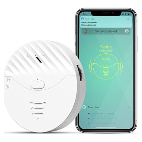 Pair Alarme de Porte Wi Fi 130 dB avec Capteur de Vibration Alerte sur App, Sécurité Maison et Bureau à Distance (1/5)