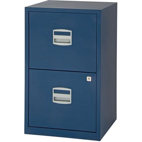 Bisley 2 Drawer Metal Filing Cabinet - Oxford Blue