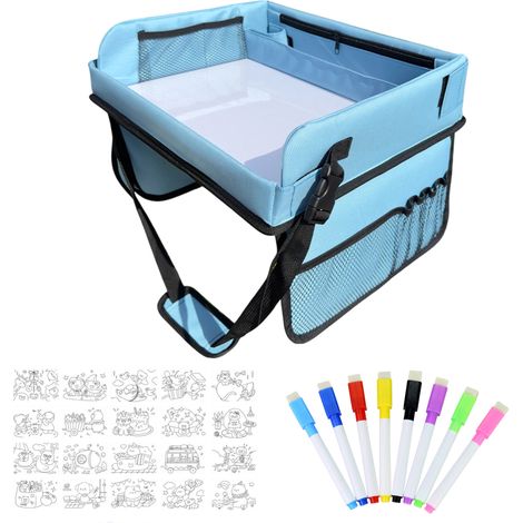 Tablero Para Dibujar - Tablero De Rodillas Para Sillitas De Coche - Mesa Portátil Para Escribir Y Dibujar En El Regazo - Con Bolsillos De Almacenamiento - Incluye Lápices Y Cuaderno - 1 Unidad (1/5)
