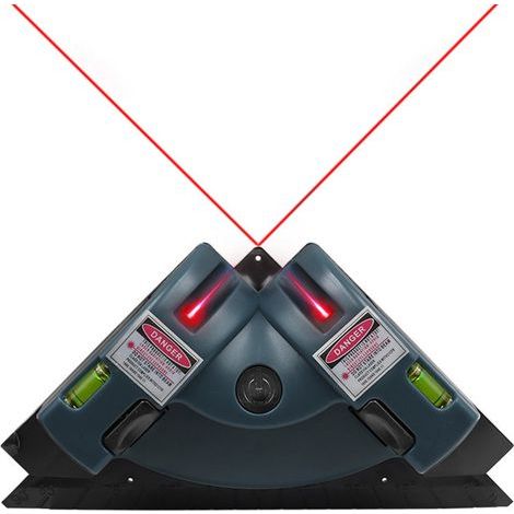 Niveau laser à projection à angle droit, boîtier plastique intégré, niveau laser infrarouge à ligne horizontale et verticale, niveau de carrelage, mesureur d'angle laser, bleu (1/5)
