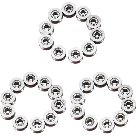 30 poulies à gorge en V en acier au carbone U624ZZ, compatibles avec les systèmes de rails linéaires. (1/5)