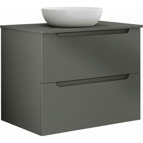 Kibath Mueble de baño con Lavabo VICTORIA 60x45 cm acabado Grafito mate 2 cajones suspendido