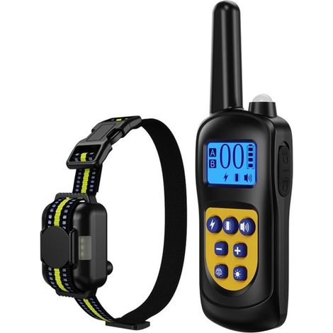 Collier De Dressage pour Chien Rechargeable - Collier Anti Aboiement - 3 Modes Choc Électrique/Vibration/Son - Télécommande 500M, Réglable pour Petit/Moyen/Gros Chien, Étanche IPX7 (1/5)