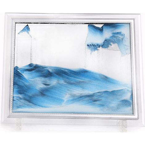 Sablier 3D décoratif, 25 cm, noir, blanc et bleu, cadeau original (1/5)